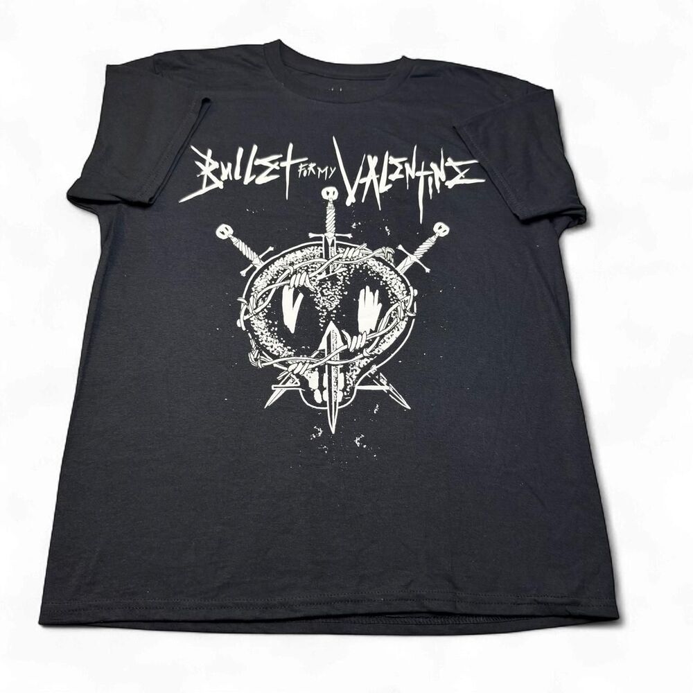 Bullet For My Valentine Skull Dagger T-Shirt Black Graphic Band Tee Size XS